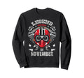 Biker Born November Motorcycle Birthday Sweatshirt - Graphic Print Unisex - T-Shirt, Sweatshirt, Hoodie