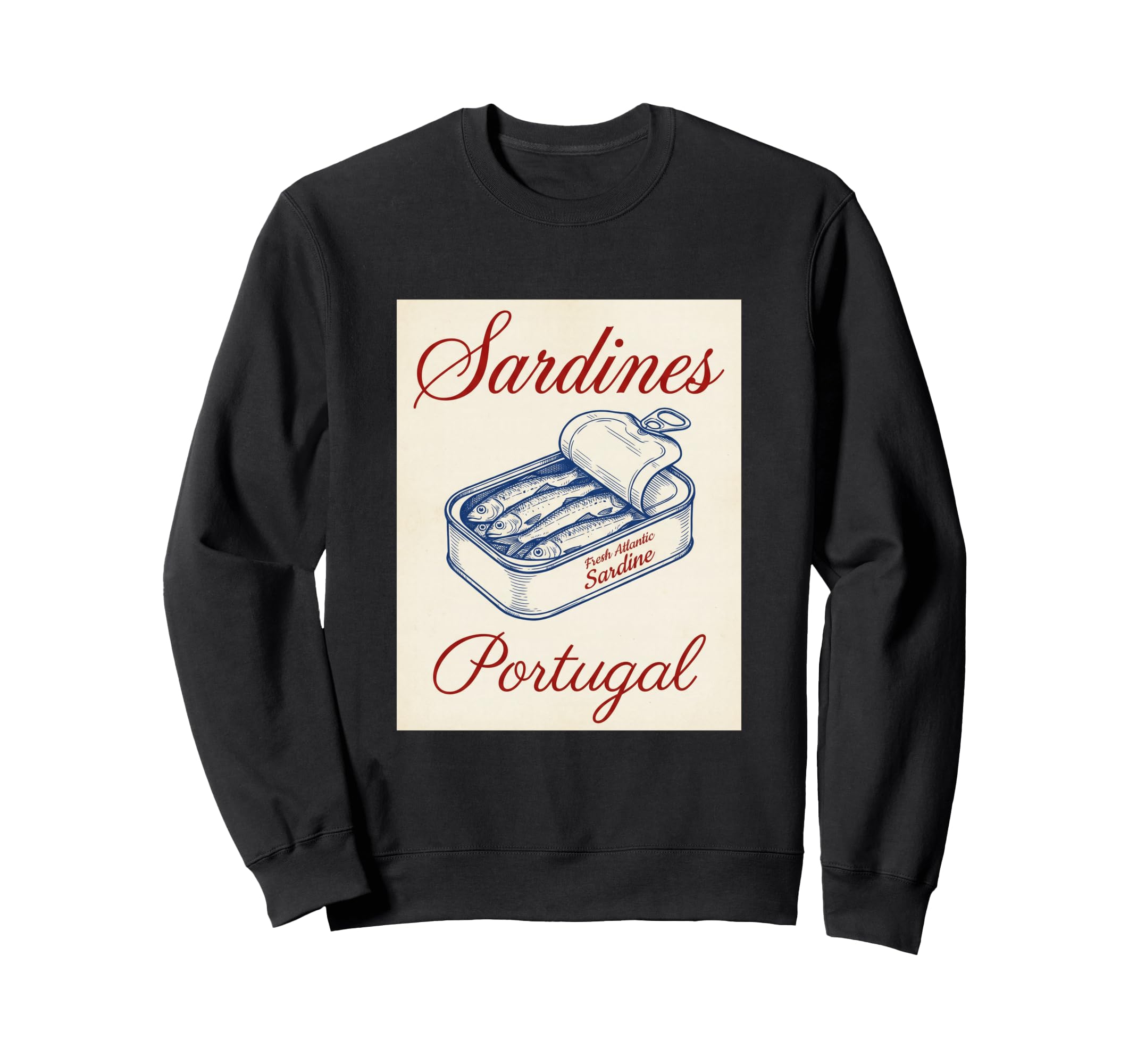 Sardines Portugal Fish Tin Sweatshirt - Minimalist Print for Adults - T-Shirt, Sweatshirt, Hoodie
