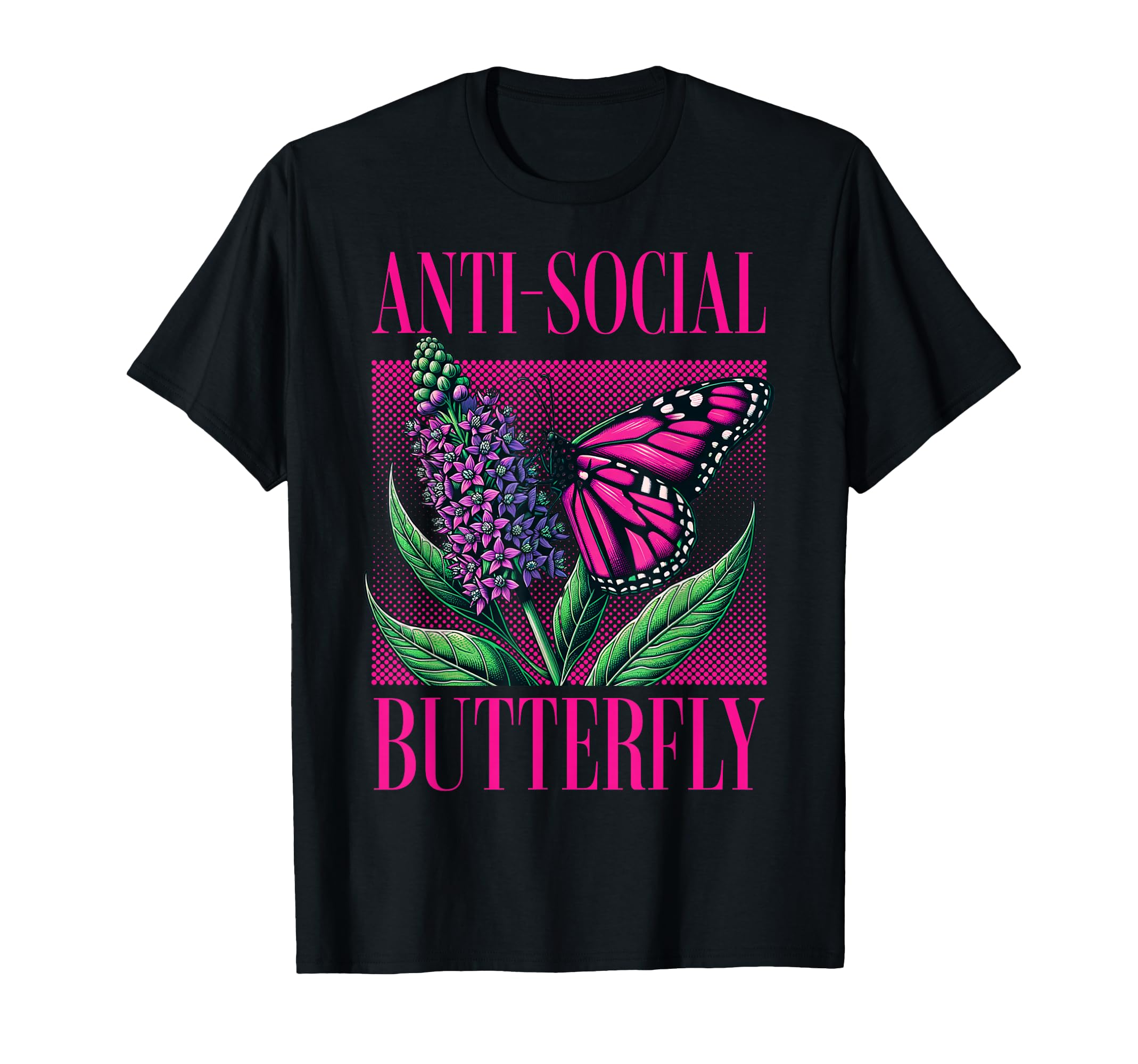 Anti Social Butterfly Funny Awkward T-Shirt - Custom Art Print Men Women - T-Shirt, Sweatshirt, Hoodie