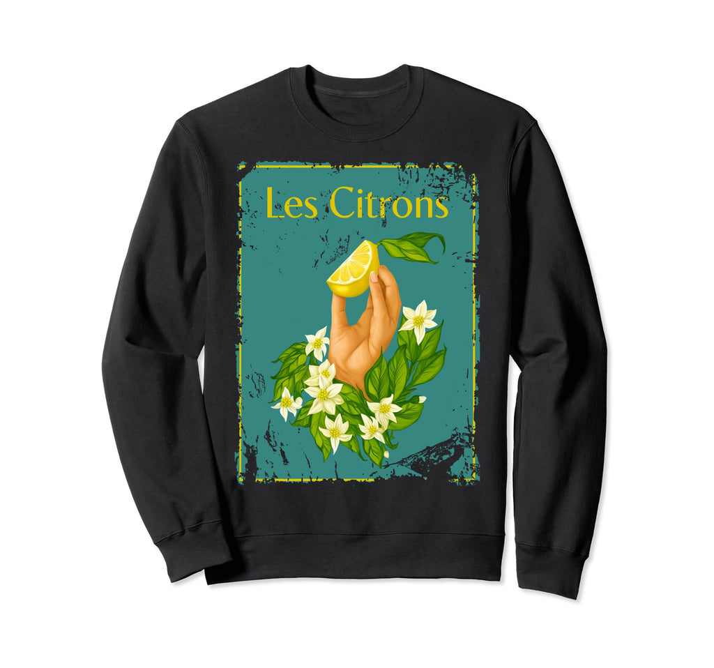 Lemon Les Citrons Distressed Sweatshirt - Fun Novelty Design Men Women - T-Shirt, Sweatshirt, Hoodie