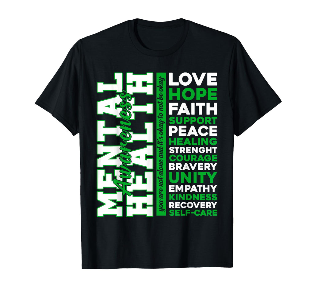 Positive Green Words Mental Health T-Shirt - Aesthetic Graphic Unisex - T-Shirt, Sweatshirt, Hoodie