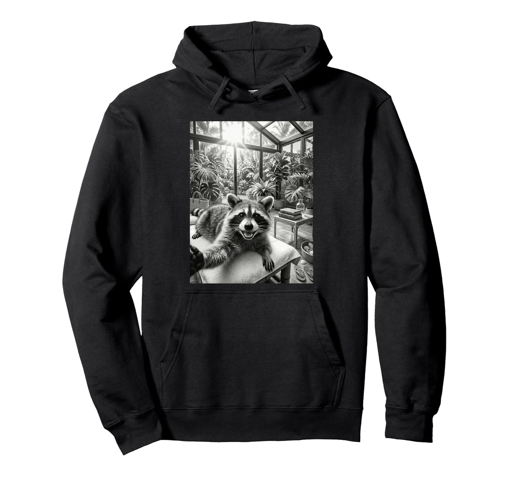 Funny Raccoon Spa Day Meme Self Care Hoodie - Fun Novelty Design Unisex - T-Shirt, Sweatshirt, Hoodie