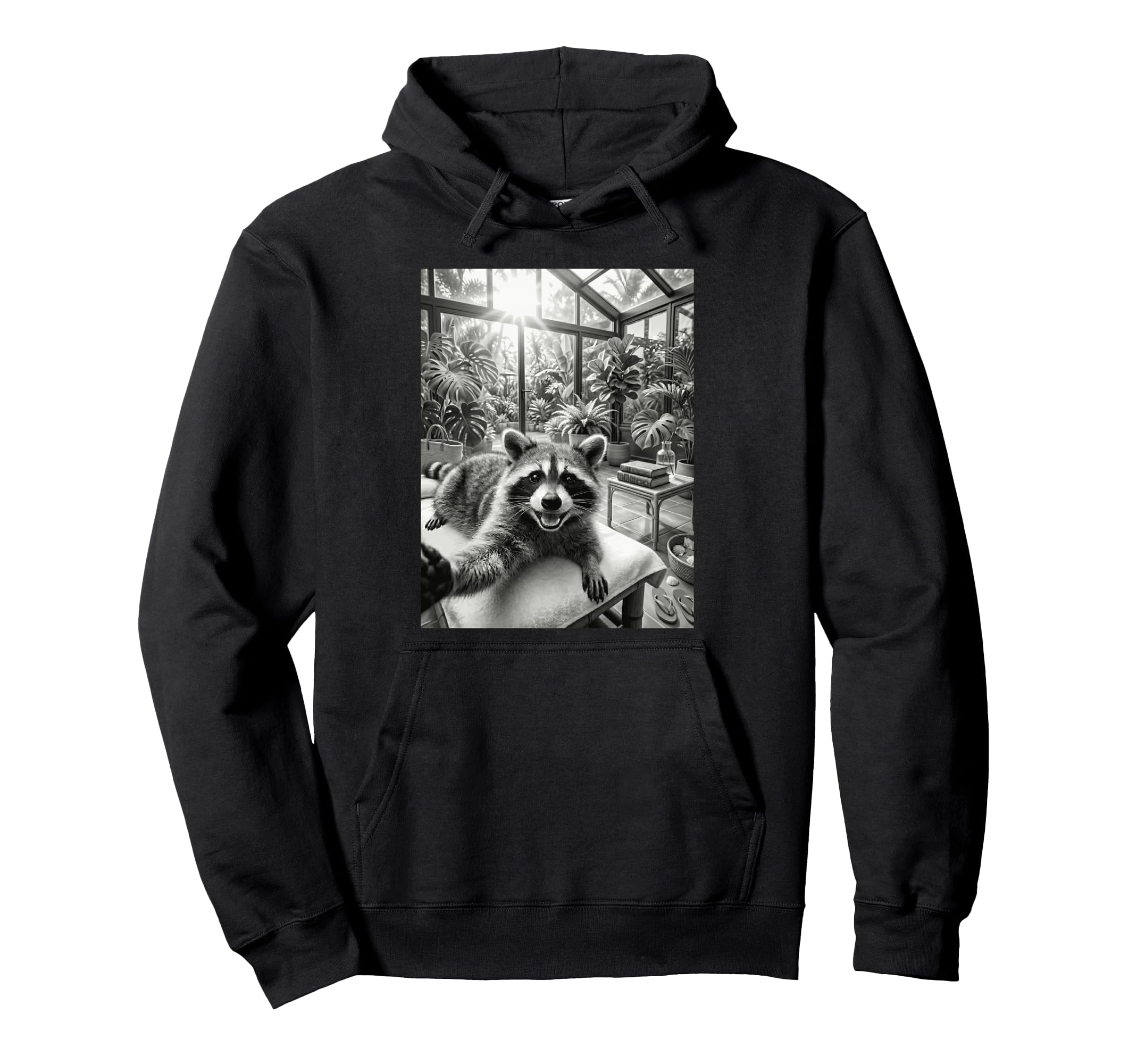 Funny Raccoon Spa Day Meme Self Care Hoodie - Fun Novelty Design Unisex - T-Shirt, Sweatshirt, Hoodie