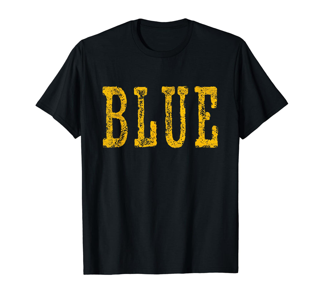 Blue Yellow Funny Text As Motif And T-Shirt - Graphic Print Men Women - T-Shirt, Sweatshirt, Hoodie