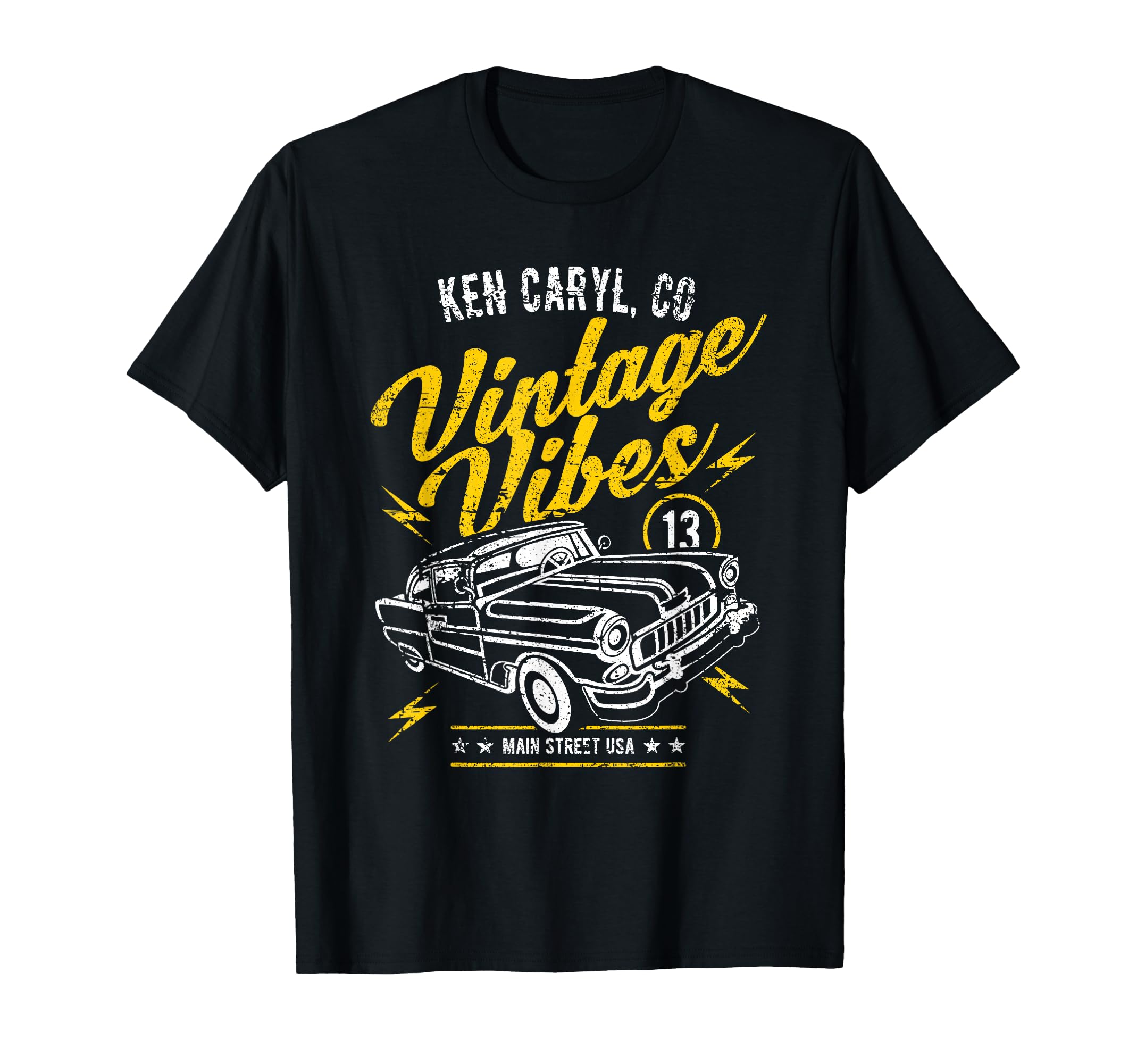 Ken Caryl Co Usa Vibes Car Distressed T-Shirt - Trendy Graphic for Adults - T-Shirt, Sweatshirt, Hoodie