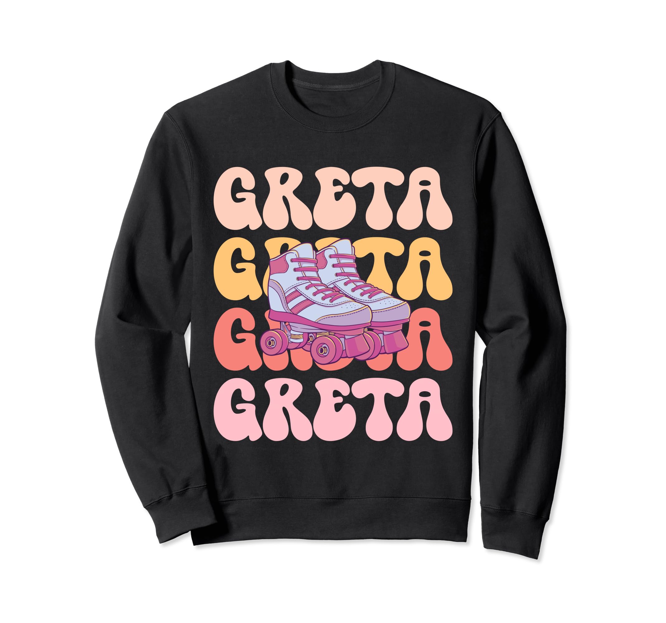 Greta Name Roller Skating Hobby Sweatshirt - Aesthetic Graphic for Adults - T-Shirt, Sweatshirt, Hoodie