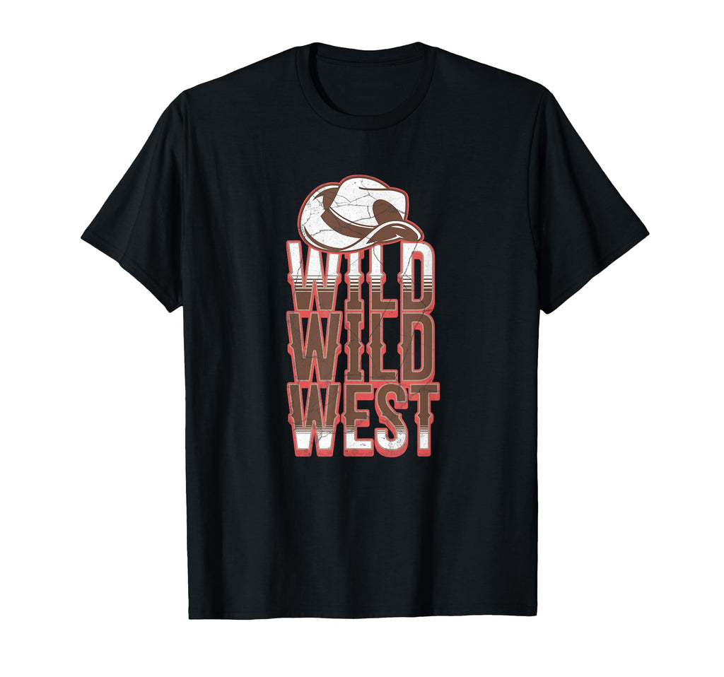 Wild Wild West Bleached Rodeo Cowboy T-Shirt - Graphic Print Unisex - T-Shirt, Sweatshirt, Hoodie