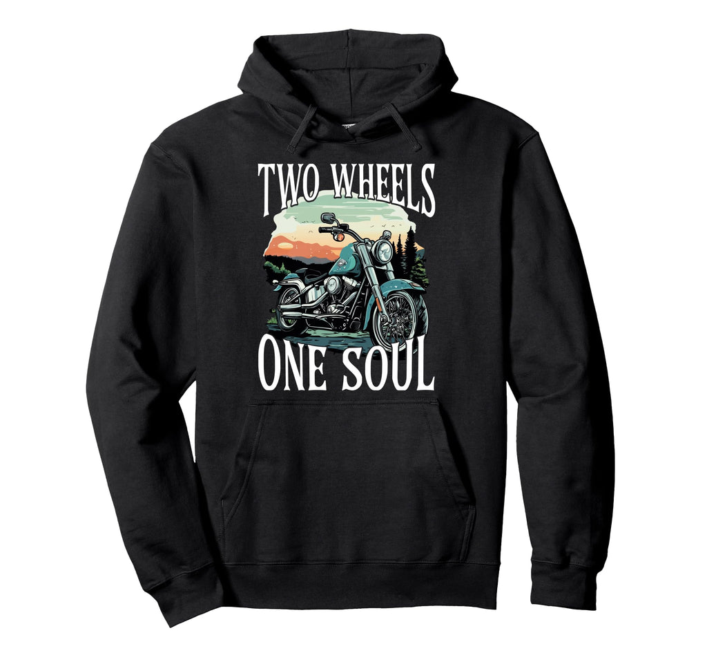 Two Wheels One Soul Motorcycle Rider Hoodie - Fun Novelty Design Unisex - T-Shirt, Sweatshirt, Hoodie