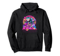Synthwave Cat Cyclist 80S Vaporwave Hoodie - Fun Novelty Design for Adults - T-Shirt, Sweatshirt, Hoodie