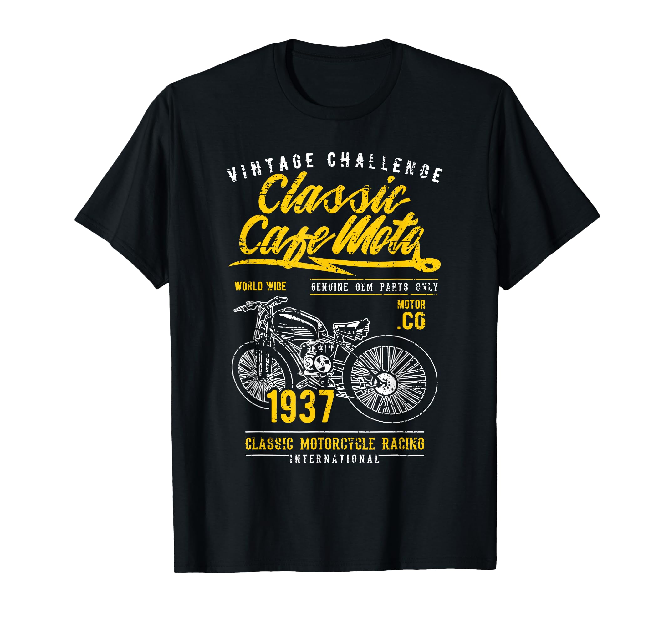 Cafe Racer Motorcycle Distressed T-Shirt - Novelty Apparel for Adults - T-Shirt, Sweatshirt, Hoodie