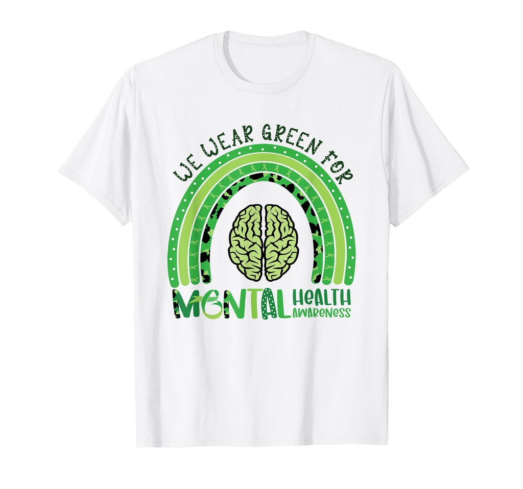 We Wear Green Mental Health T-Shirt - Aesthetic Graphic for Adults - T-Shirt, Sweatshirt, Hoodie