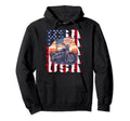 American Flag Motorcycle Patriotic Hoodie - Custom Art Print for Adults - T-Shirt, Sweatshirt, Hoodie