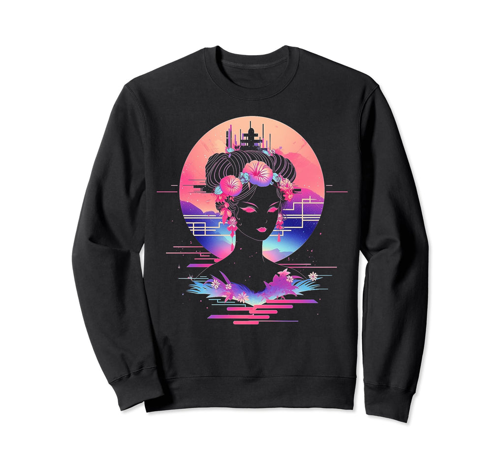 Vaporwave Geisha 80S Synthwave 29 Sweatshirt - Streetwear Style for Adults - T-Shirt, Sweatshirt, Hoodie