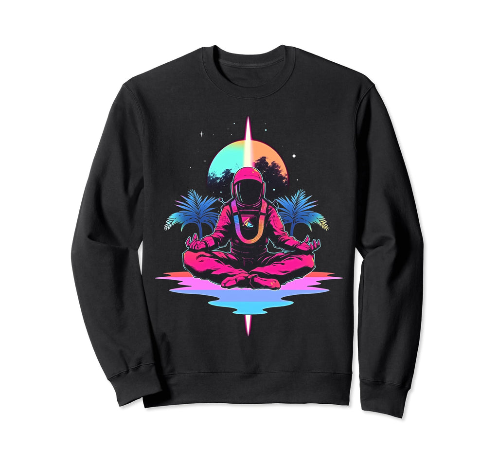 Synthwave Astronaut Cyberpunk Sweatshirt - Casual Everyday Wear for Adults - T-Shirt, Sweatshirt, Hoodie