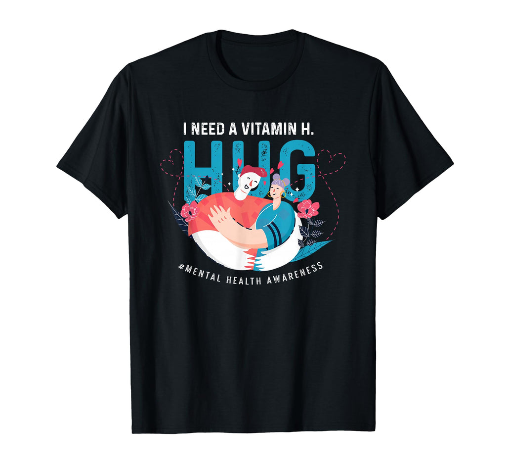 Funny Vitmain H Hug Mental Health T-Shirt - Minimalist Print Men Women - T-Shirt, Sweatshirt, Hoodie