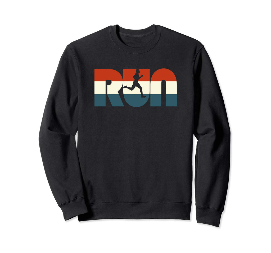 Run Red White Blue Typography Runner Sweatshirt - Unique Graphic Unisex - T-Shirt, Sweatshirt, Hoodie