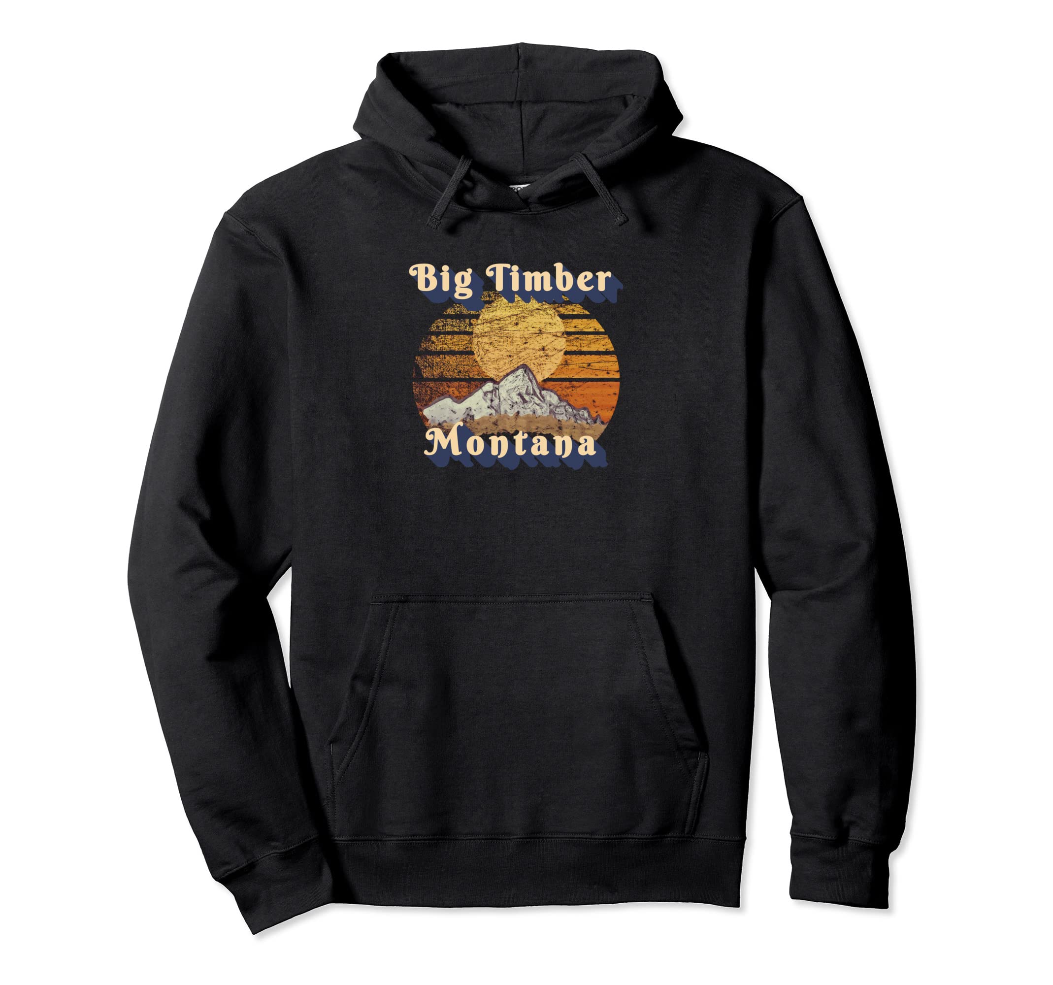 Big Timber Montana Mountain Sunset Hoodie - Unique Graphic for Adults - T-Shirt, Sweatshirt, Hoodie