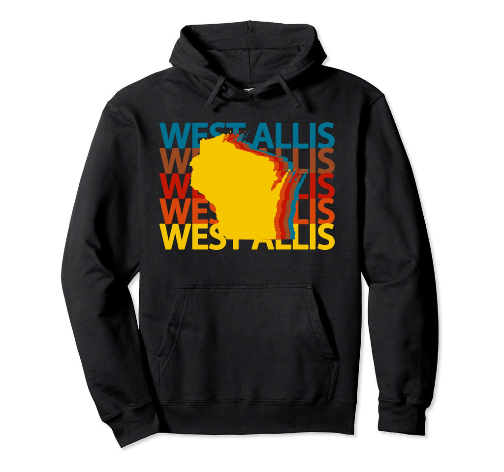 West Allis Wisconsin Wi Repeat Hoodie - Minimalist Print for Adults - T-Shirt, Sweatshirt, Hoodie