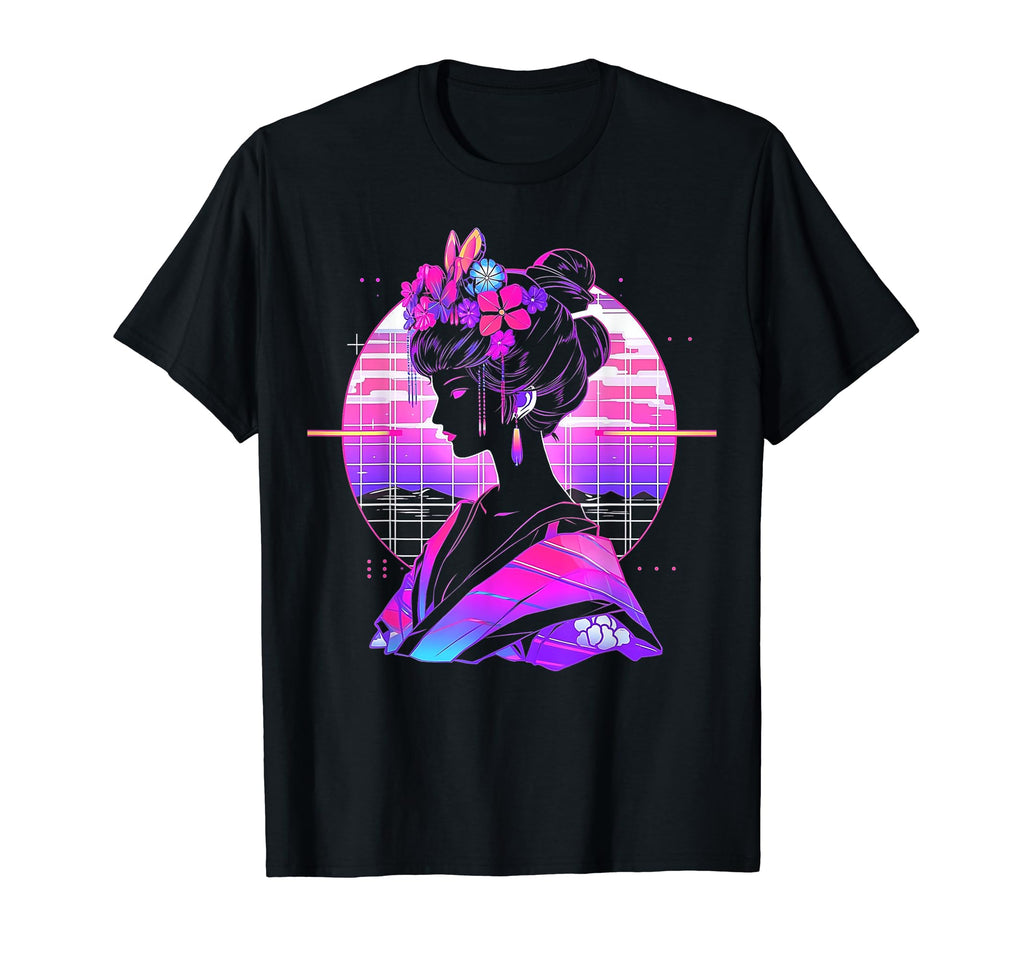 Vaporwave Geisha 80S Synthwave 38 T-Shirt - Minimalist Print Men Women - T-Shirt, Sweatshirt, Hoodie