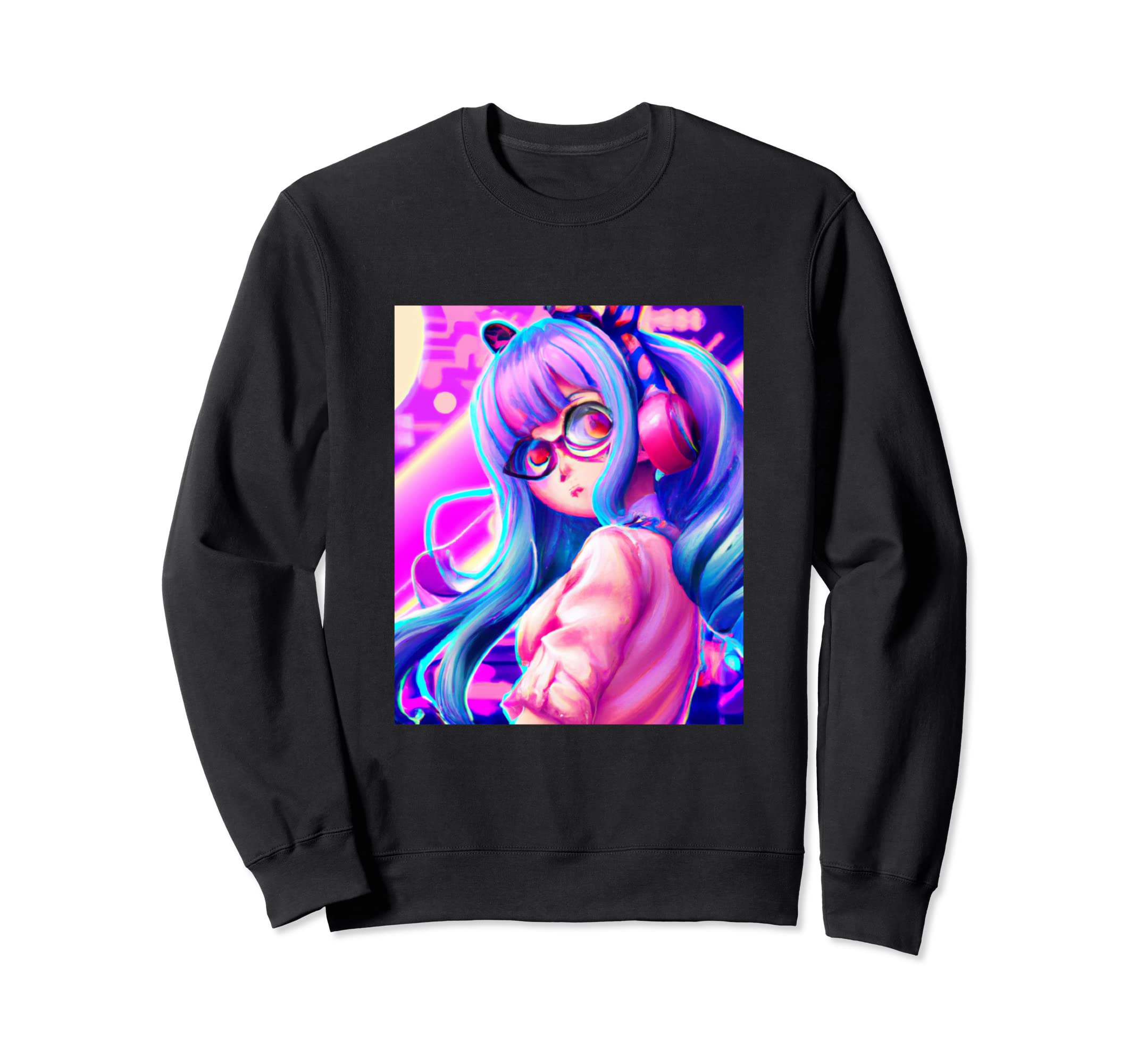 Pastel Aesthetic Anime Synthwave Sweatshirt - Streetwear Style for Adults - T-Shirt, Sweatshirt, Hoodie