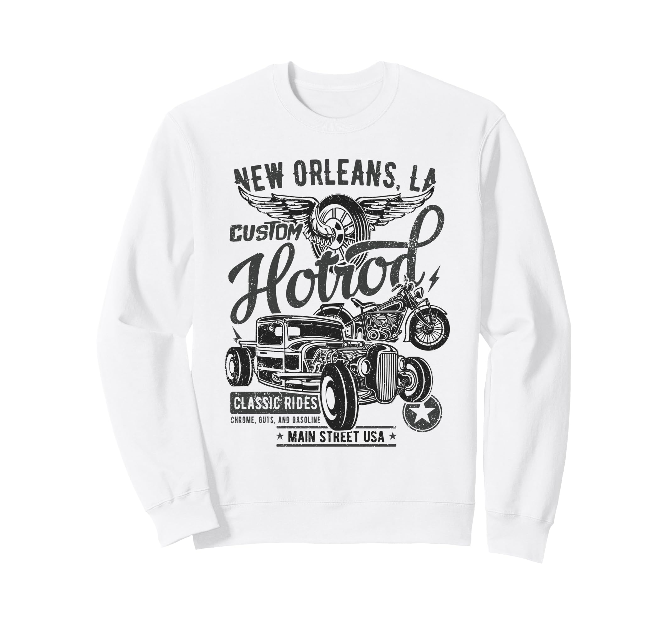New Orleans La Hotrod Car And Motorcycle Sweatshirt - Graphic Print Unisex - T-Shirt, Sweatshirt, Hoodie