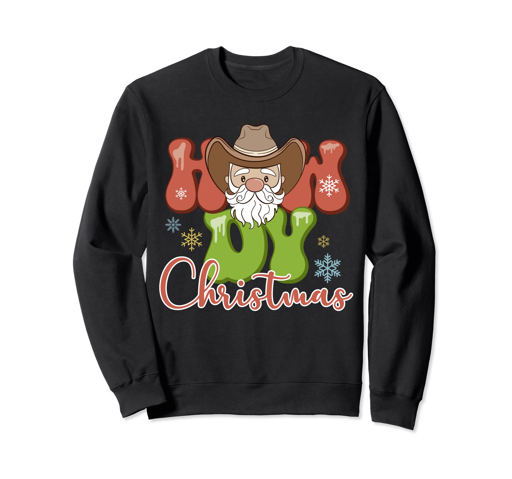 Howdy Santa Hat Western Funny Cowboy Sweatshirt - Novelty Apparel Men Women - T-Shirt, Sweatshirt, Hoodie