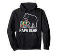 Autism Dad Papa Bear Autistic Child Hoodie - Minimalist Print for Adults - T-Shirt, Sweatshirt, Hoodie