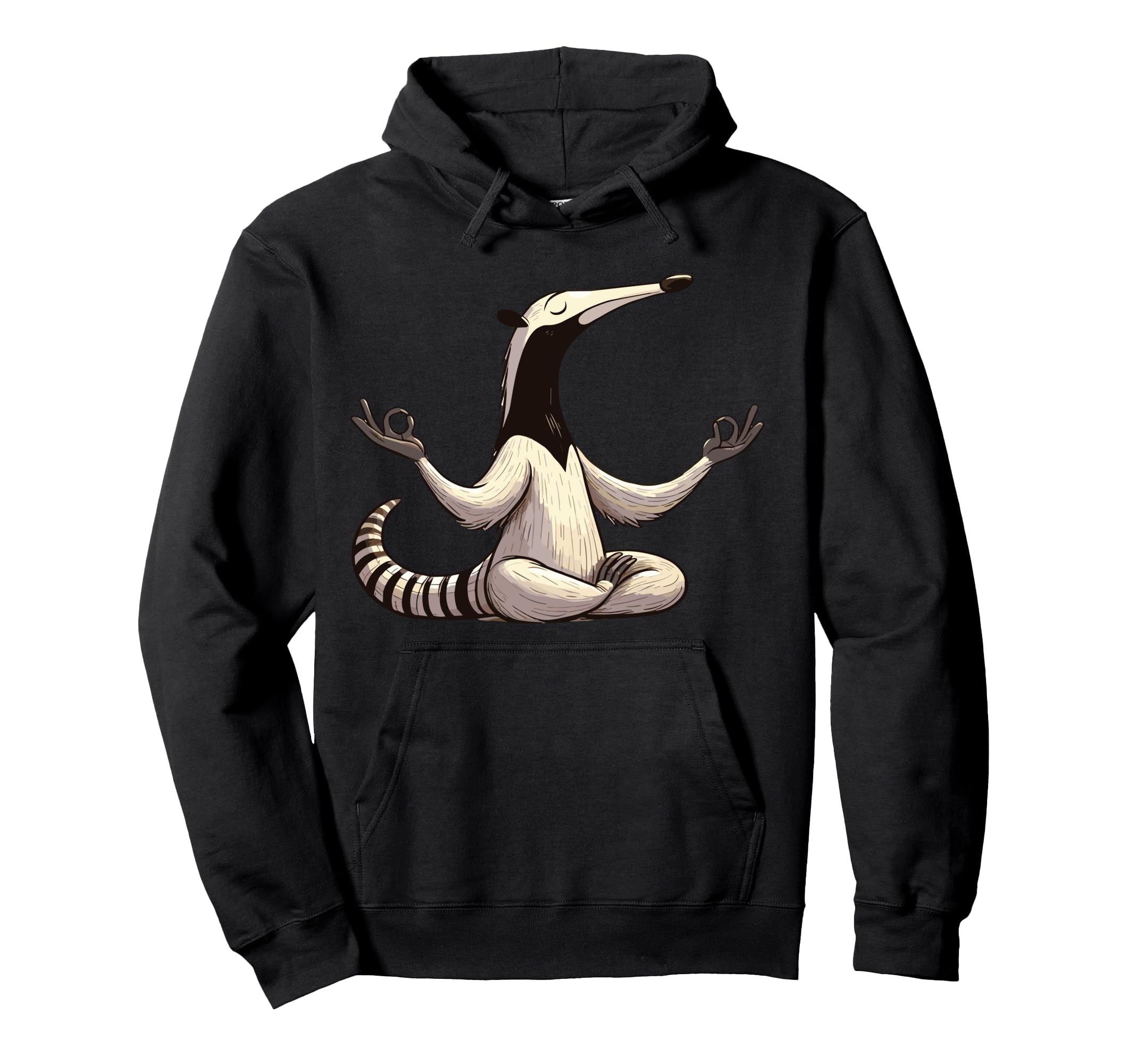 Meditation Anteater Yoga Pose Hoodie - Aesthetic Graphic for Adults - T-Shirt, Sweatshirt, Hoodie
