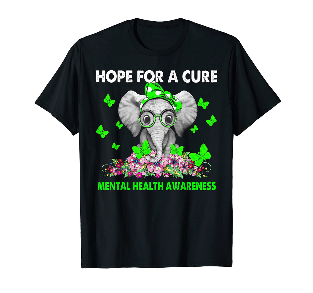 Elephant Hope Cure Mental Health T-Shirt - Graphic Print for Adults - T-Shirt, Sweatshirt, Hoodie