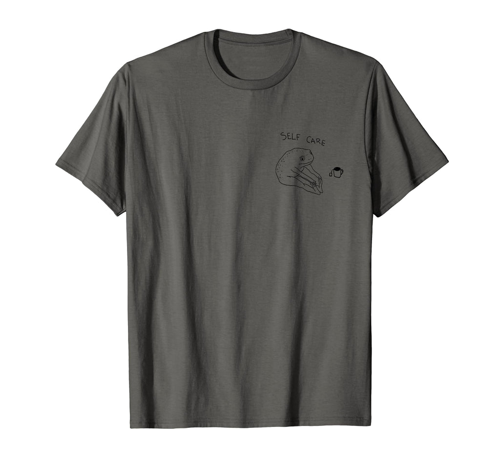 Self Care Frog Drinking Tea T-Shirt - Fun Novelty Design Men Women - T-Shirt, Sweatshirt, Hoodie