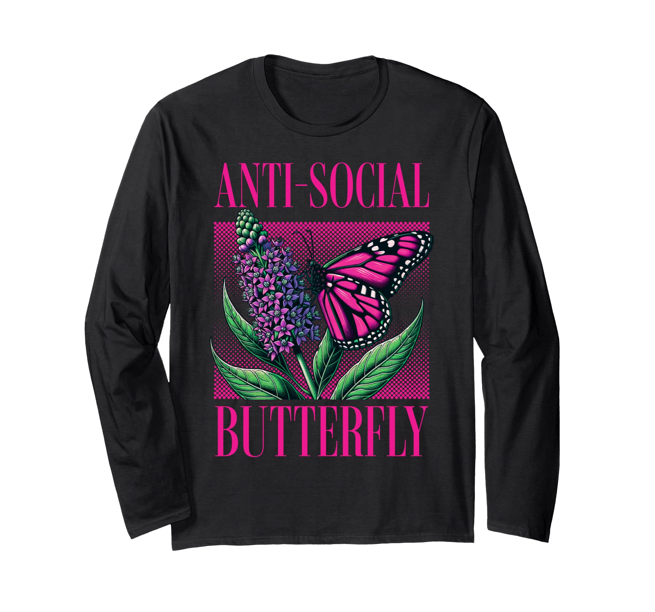 Anti Social Butterfly Funny Awkward T-Shirt - Fun Novelty Design Men Women - T-Shirt, Sweatshirt, Hoodie