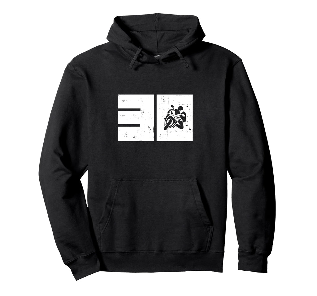 Moto 30 Motorcycle Number 30 Biker Hoodie - Unique Graphic for Adults - T-Shirt, Sweatshirt, Hoodie