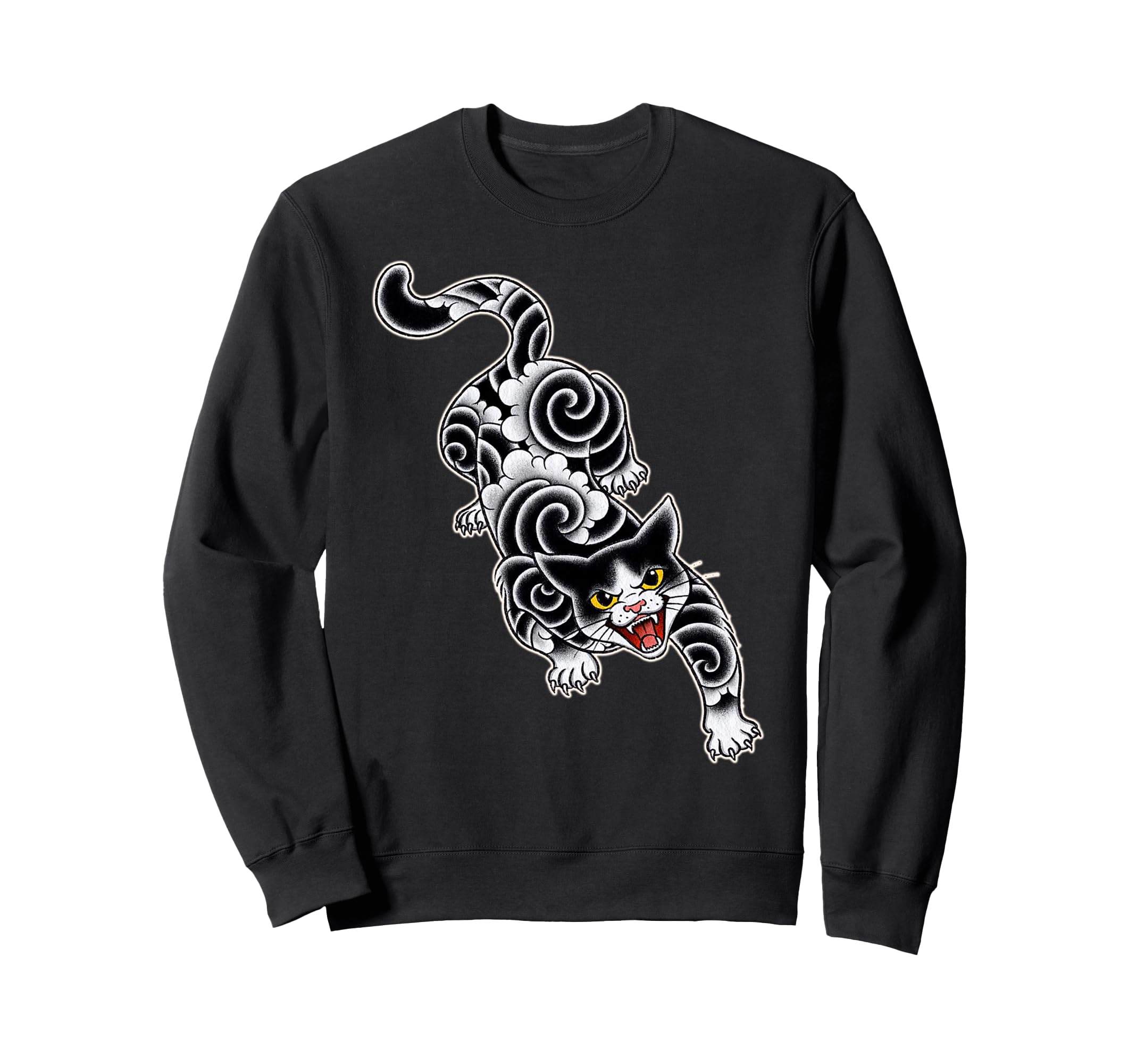 Irezumi Cat Tattoo Flash Sweatshirt - Novelty Apparel Men Women - T-Shirt, Sweatshirt, Hoodie