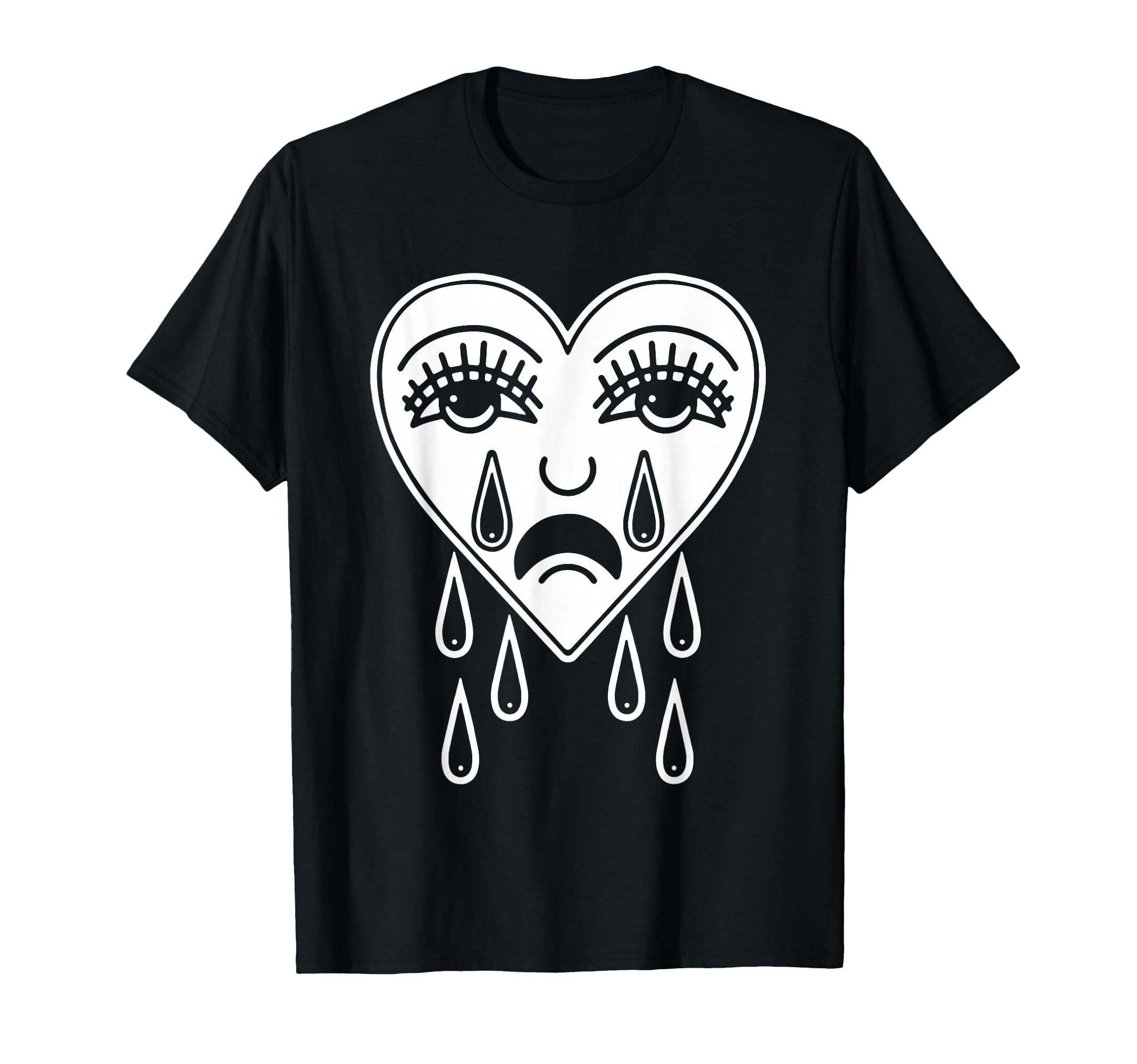Crying Heart American Traditional Tattoo T-Shirt - Unique Graphic Unisex - T-Shirt, Sweatshirt, Hoodie