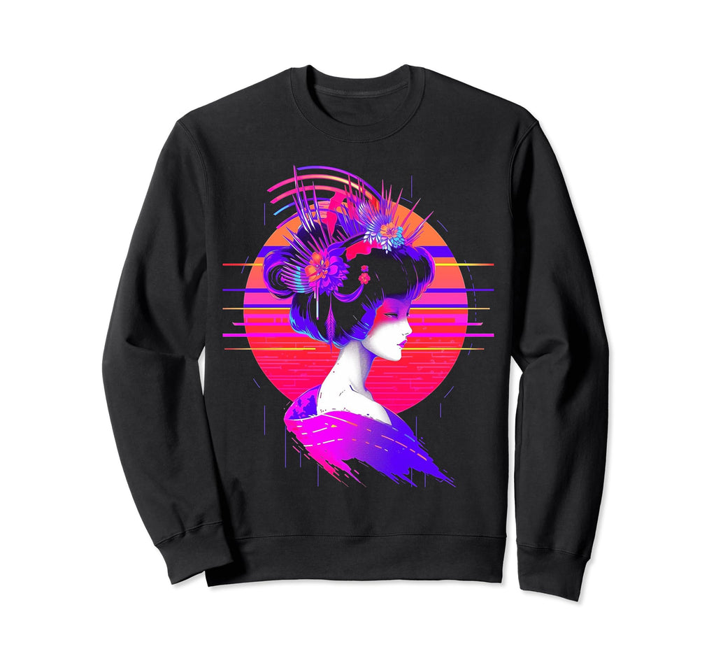 Vaporwave Geisha 80S Synthwave 18 Sweatshirt - Casual Everyday Wear Unisex - T-Shirt, Sweatshirt, Hoodie