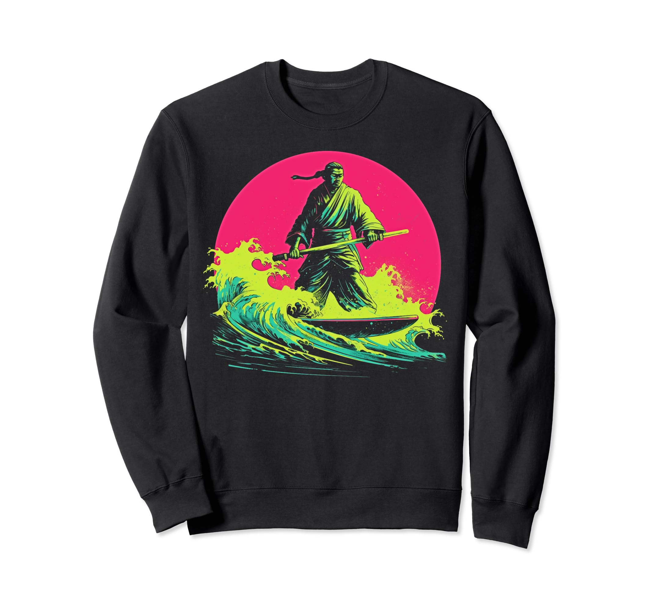 Samurai Surfer Y2K Edm Japan Surfing 3 Sweatshirt - Graphic Print Men Women - T-Shirt, Sweatshirt, Hoodie