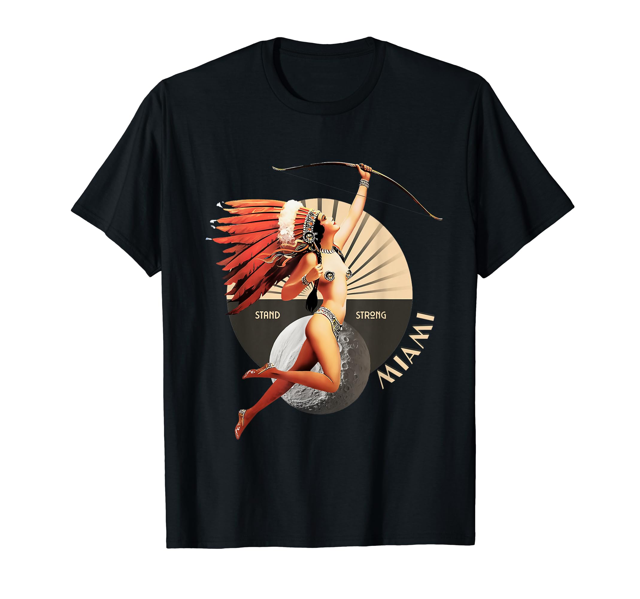 Miami 1920S Art Deco Indian Moon T-Shirt - Casual Everyday Wear for Adults - T-Shirt, Sweatshirt, Hoodie