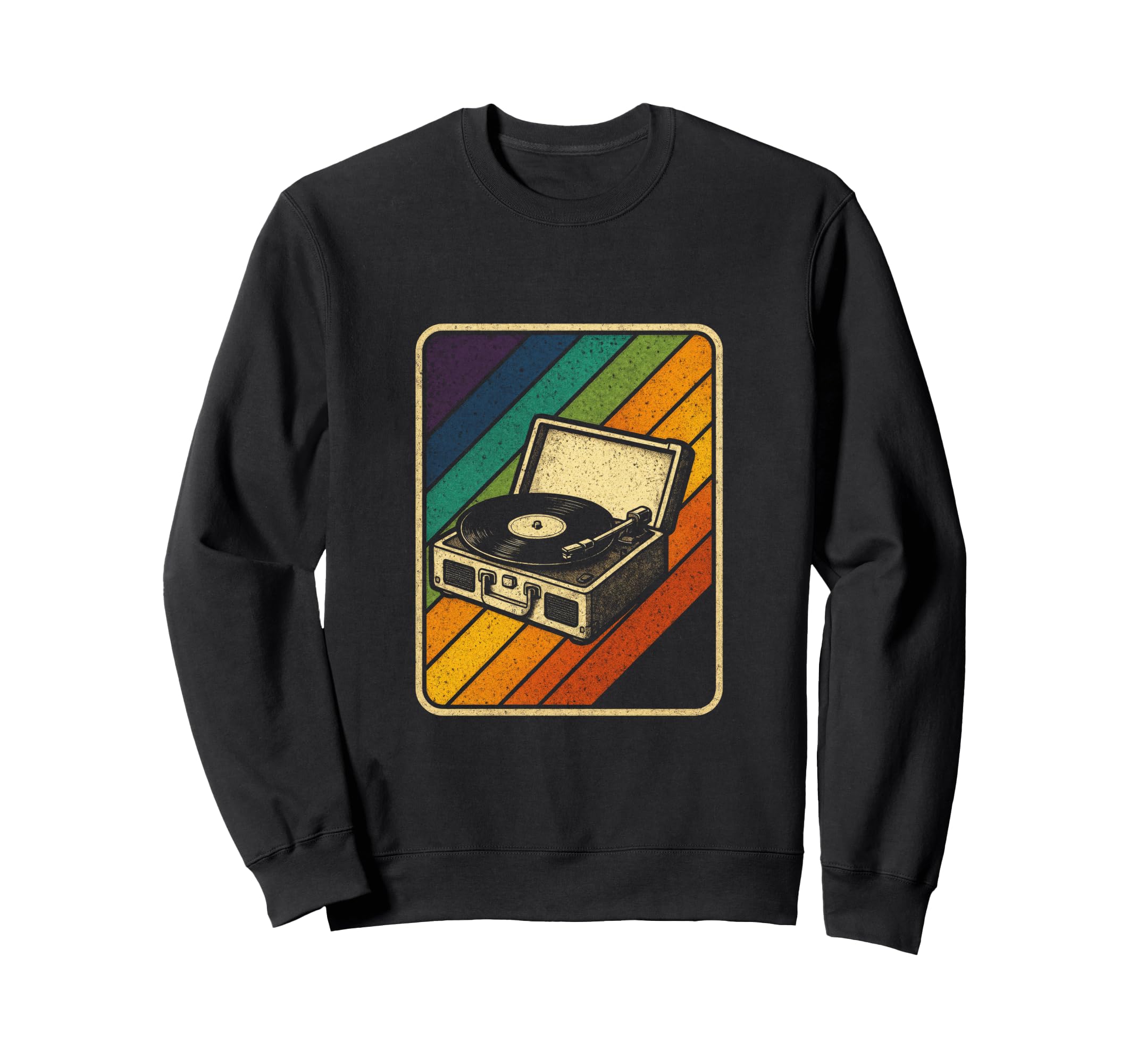 Vinyl Player Music Sunset Sweatshirt - Fun Novelty Design for Adults - T-Shirt, Sweatshirt, Hoodie