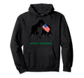 Sasquatch West Virginia Usa Flag Bigfoot Hoodie - Graphic Print Unisex - T-Shirt, Sweatshirt, Hoodie