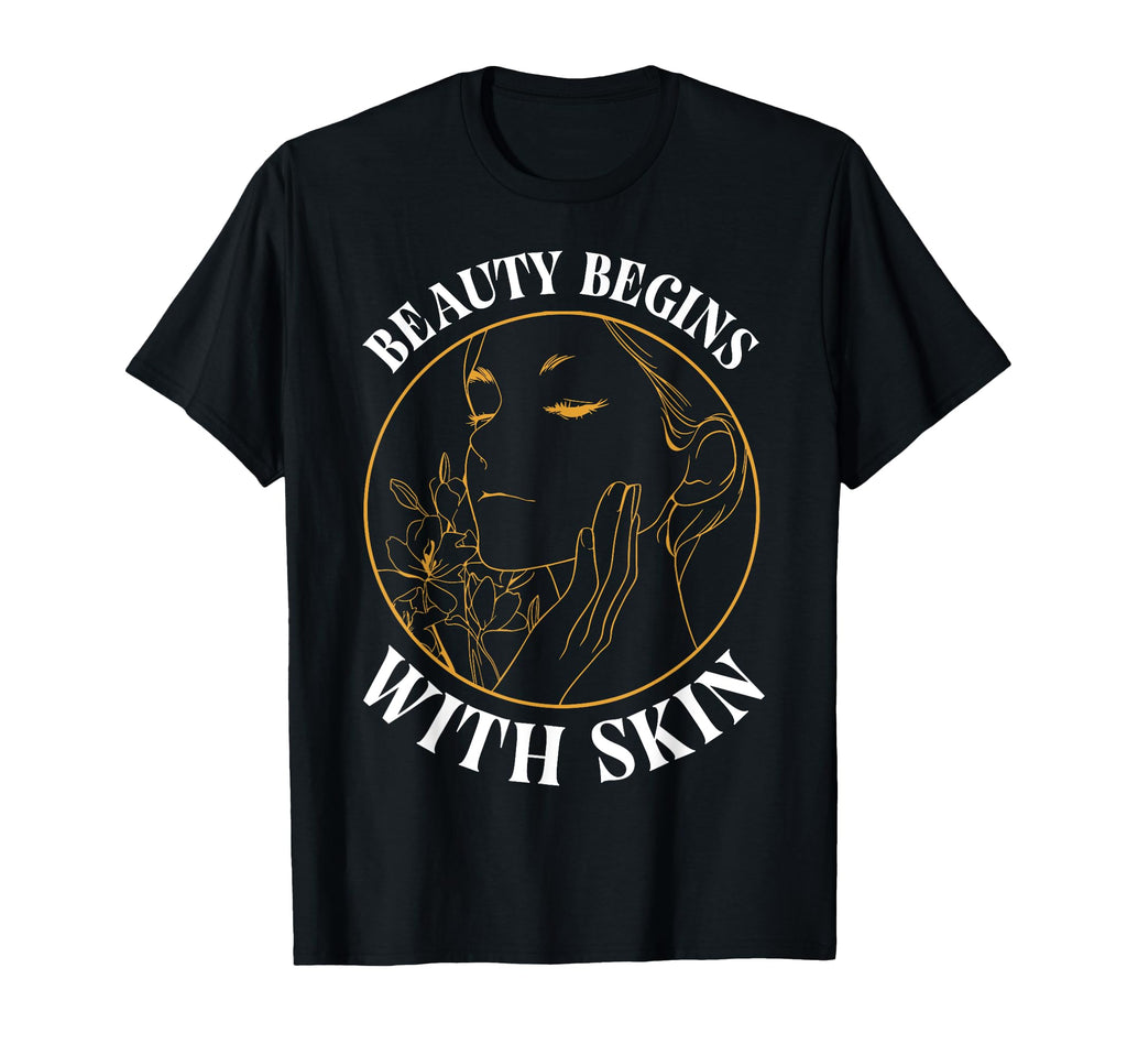 Beauty Begins Skin Self Care Art T-Shirt - Custom Art Print for Adults - T-Shirt, Sweatshirt, Hoodie