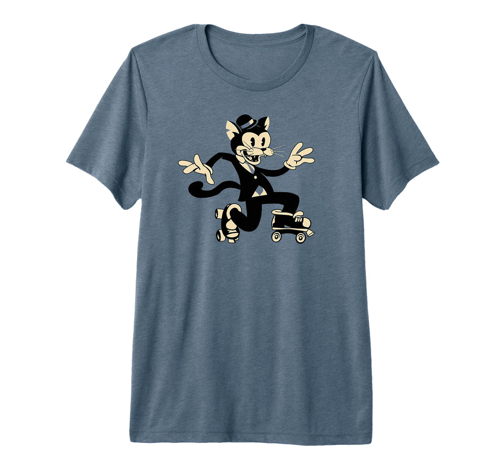 Cat Roller Skates Skater Or Tri Blend T-Shirt - Streetwear Style Men Women - T-Shirt, Sweatshirt, Hoodie