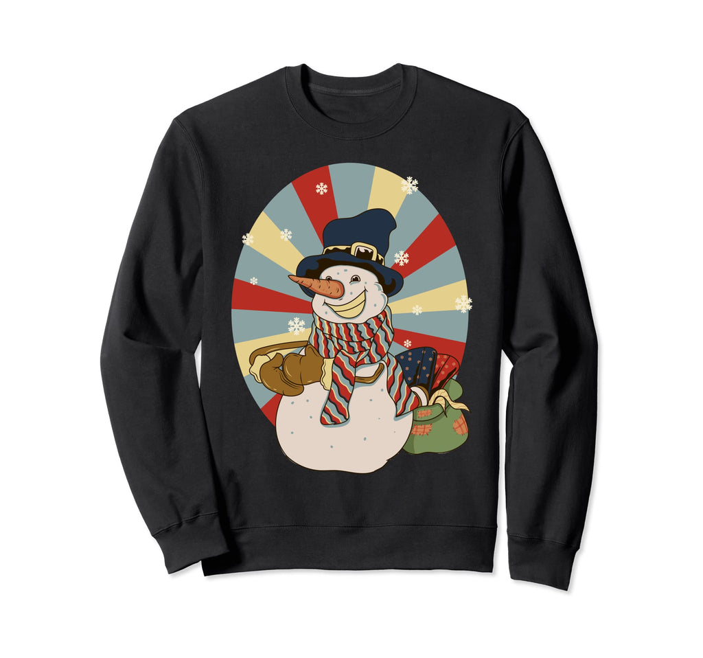 Happy Snowman Snowflake Sunset Sweatshirt - Streetwear Style Unisex - T-Shirt, Sweatshirt, Hoodie