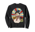 Happy Snowman Snowflake Sunset Sweatshirt - Streetwear Style Unisex - T-Shirt, Sweatshirt, Hoodie