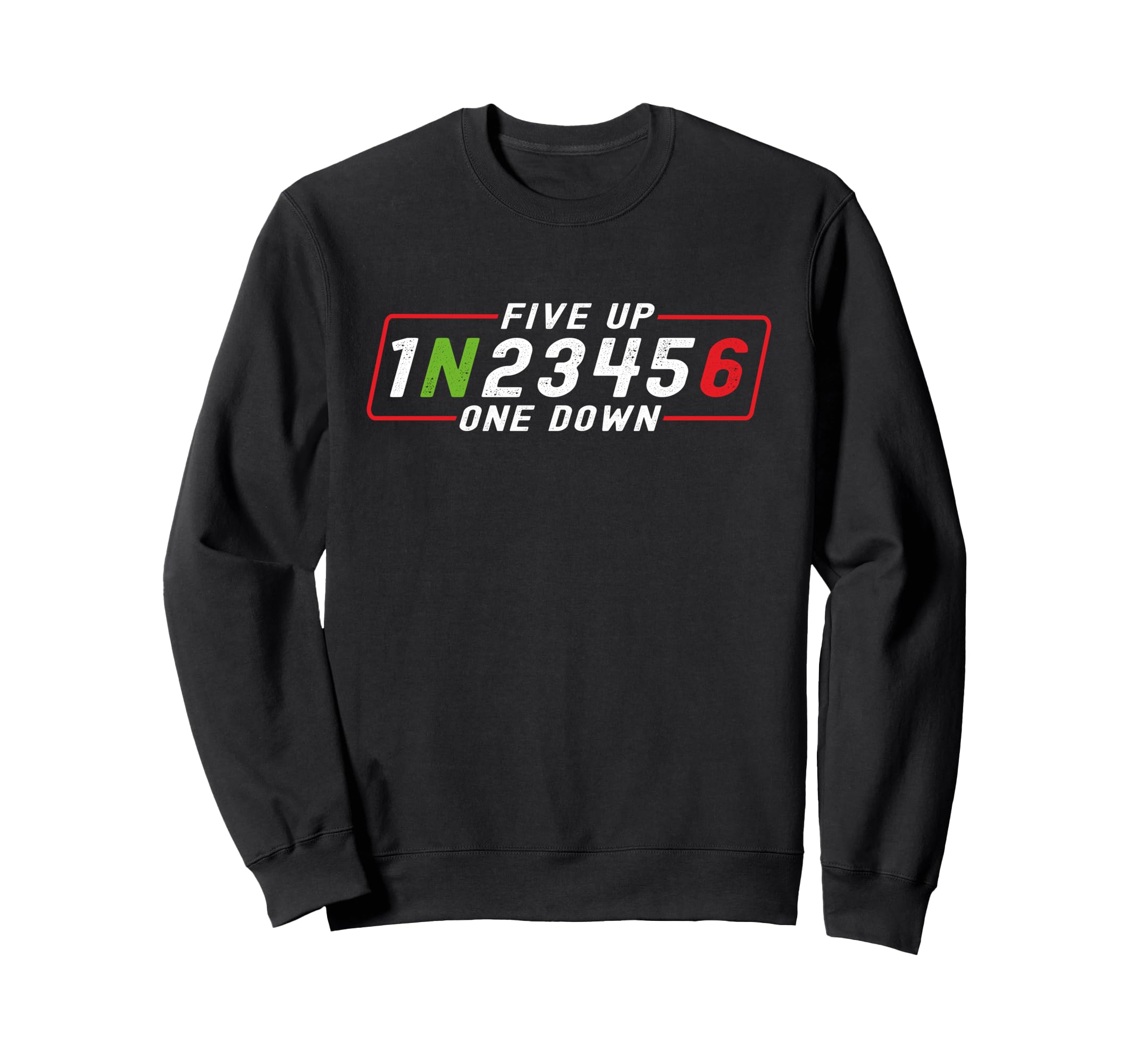 Five Up One Down Motorcycle Garage Sweatshirt - Novelty Apparel Unisex - T-Shirt, Sweatshirt, Hoodie