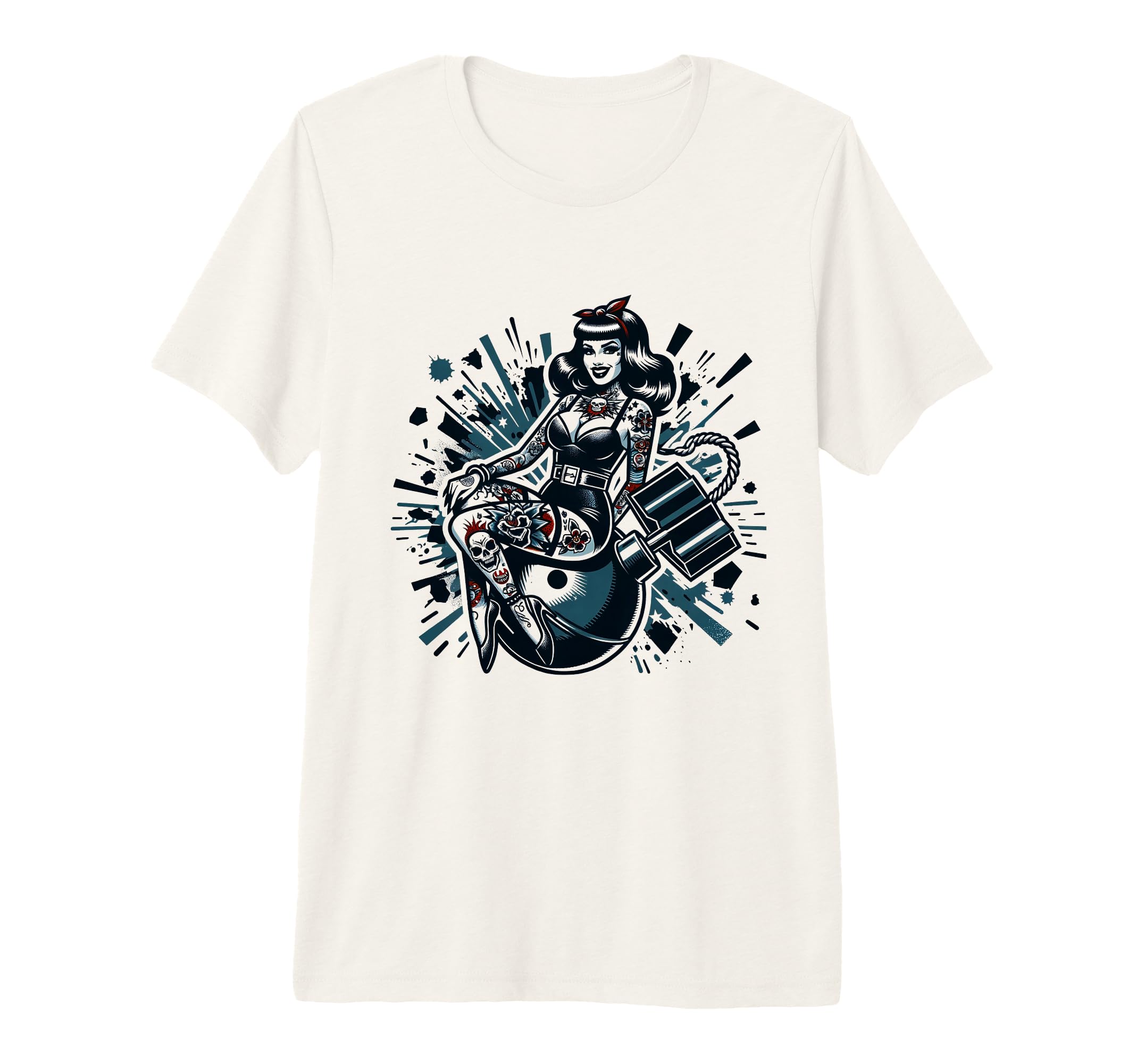 Pin Up Bomber Tri Blend T-Shirt - Casual Everyday Wear for Adults - T-Shirt, Sweatshirt, Hoodie