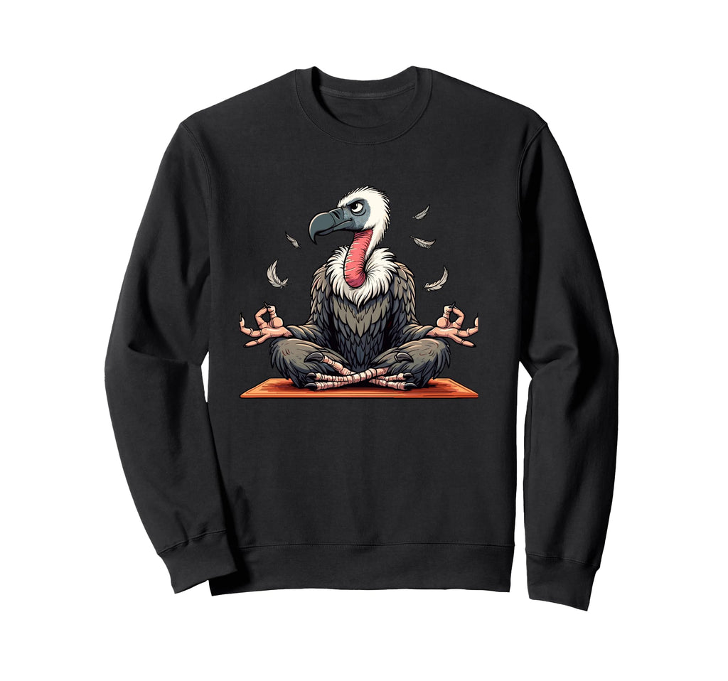 Meditation Vulture Yoga Pose Relaxing Sweatshirt - Graphic Print Unisex - T-Shirt, Sweatshirt, Hoodie