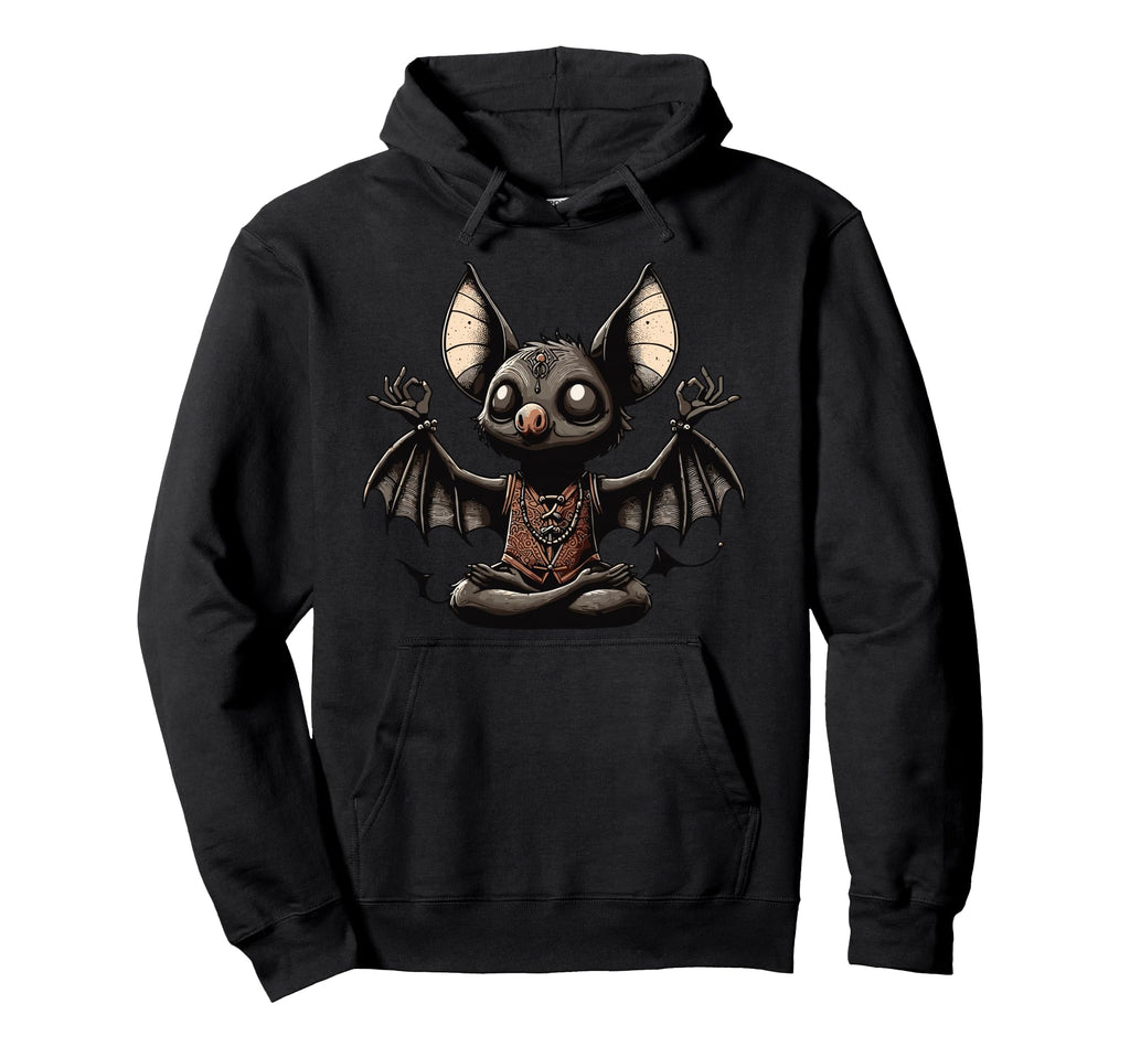 Meditation Bat Yoga Pose Relaxing Animal Hoodie - Custom Art Print Unisex - T-Shirt, Sweatshirt, Hoodie