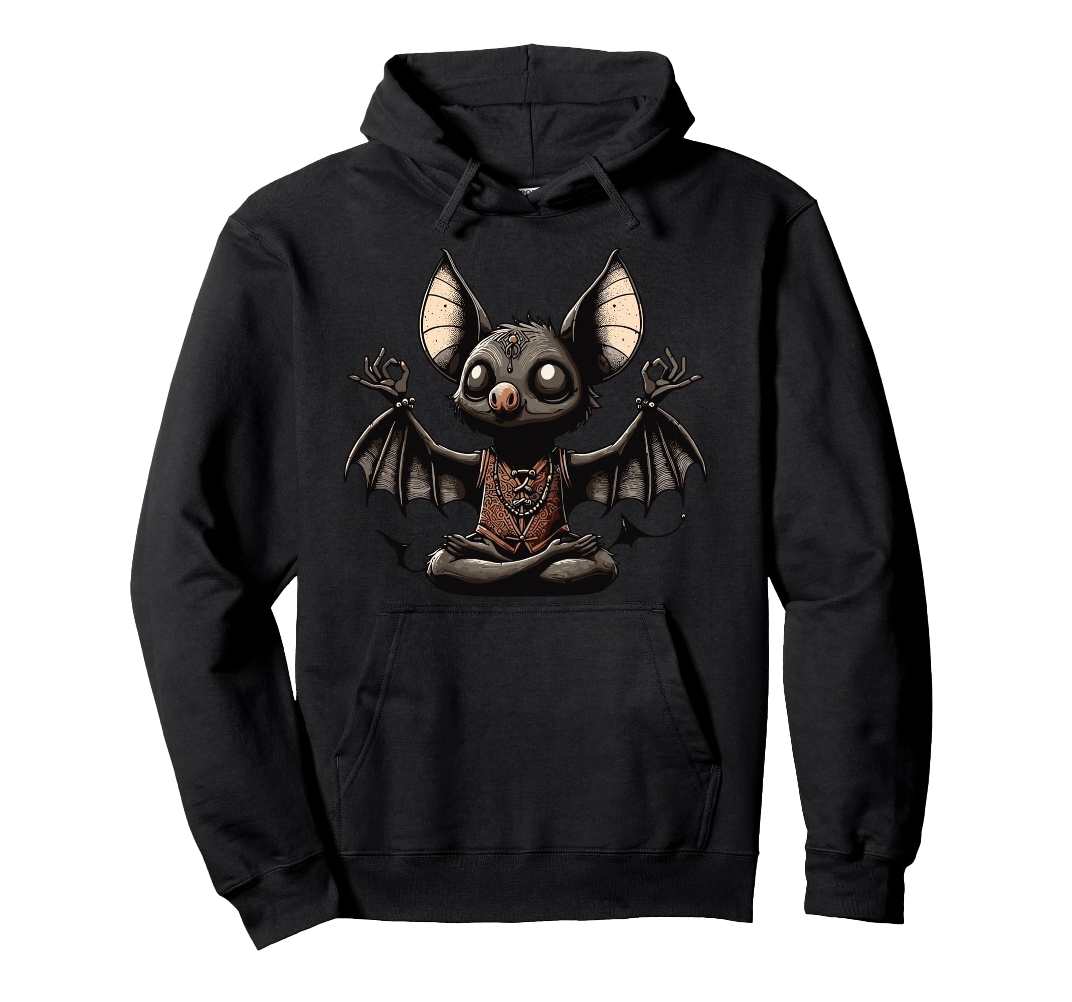 Meditation Bat Yoga Pose Relaxing Animal Hoodie - Custom Art Print Unisex - T-Shirt, Sweatshirt, Hoodie