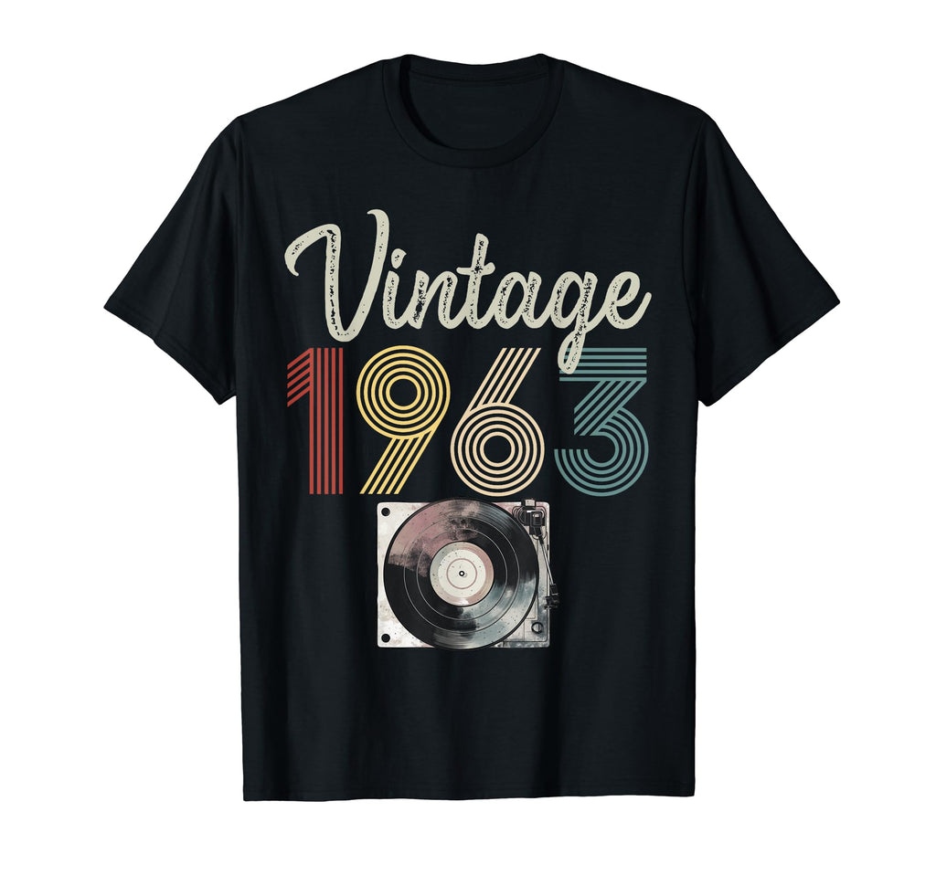 1963 Born 1963 Vinyl Record Player T-Shirt - Fun Novelty Design Unisex - T-Shirt, Sweatshirt, Hoodie