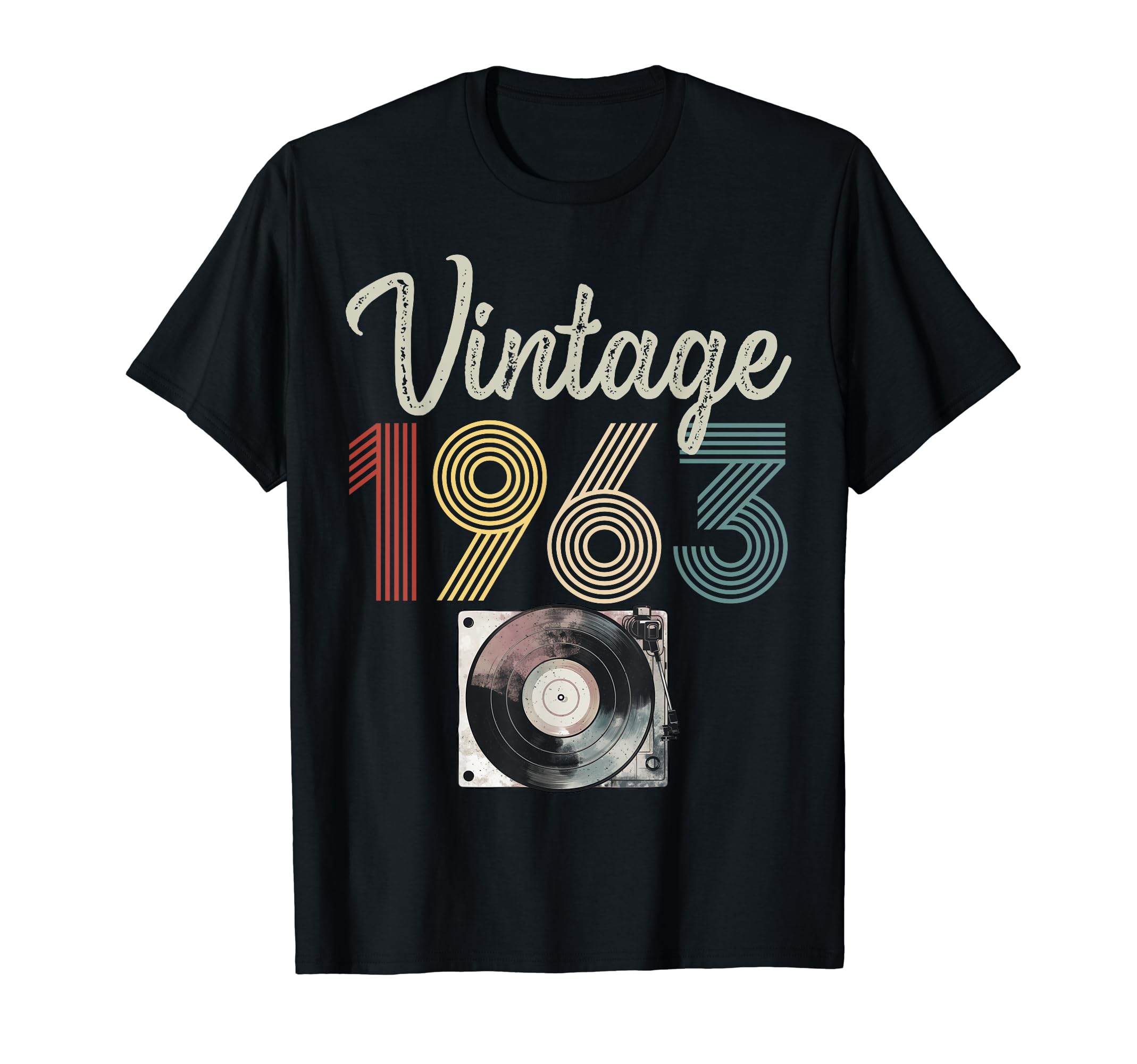 1963 Born 1963 Vinyl Record Player T-Shirt - Fun Novelty Design Unisex - T-Shirt, Sweatshirt, Hoodie